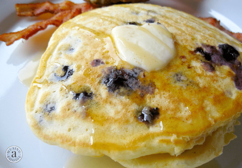 Homemade blueberry pancakes are super easy to make on weekends and perfect to reheat during the week for easy breakfasts!