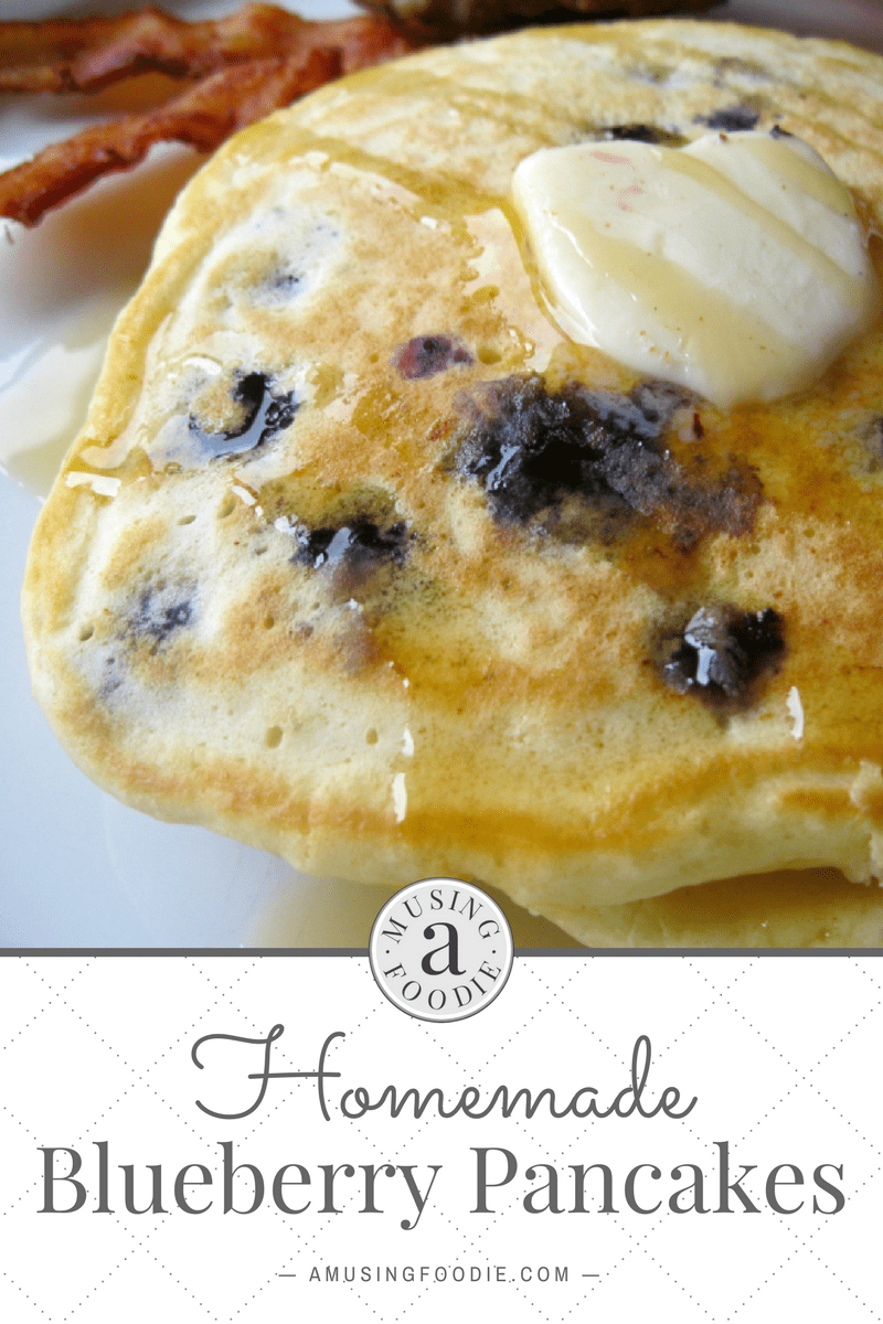 Homemade blueberry pancakes are super easy to make on weekends and perfect to reheat during the week for easy breakfasts!