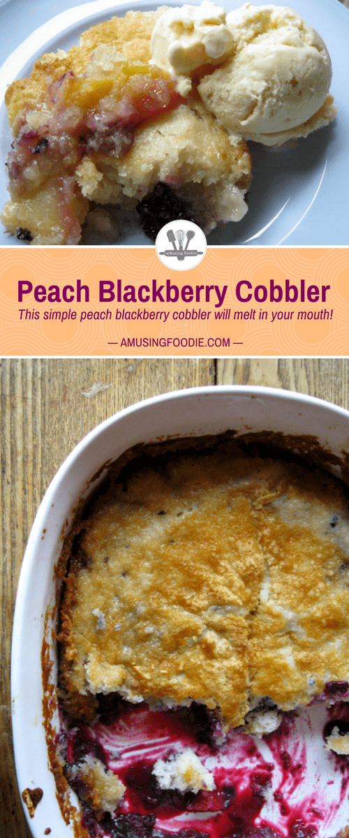 This simple peach blackberry cobbler will melt in your mouth—better make a double batch!