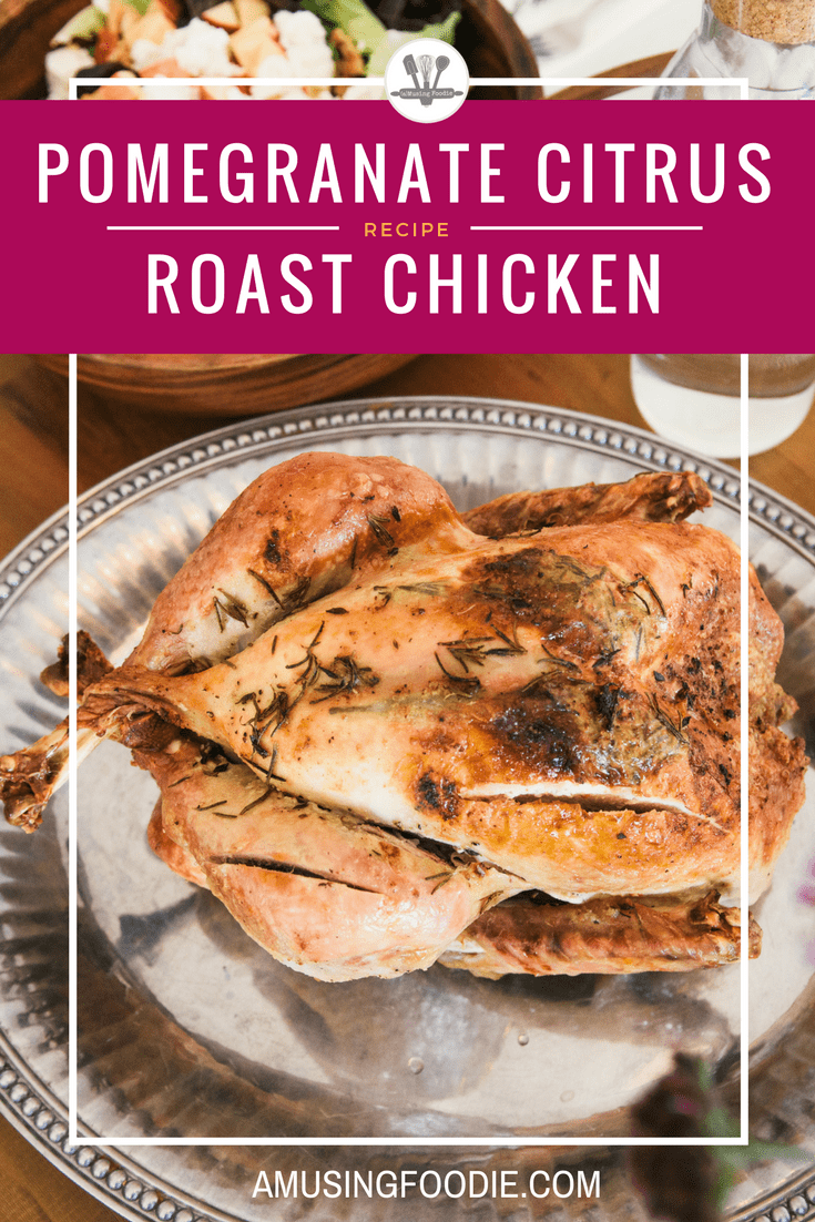 Make this simple roast chicken with a sweet pomegranate citrus glaze—it's sure to please a crowd!