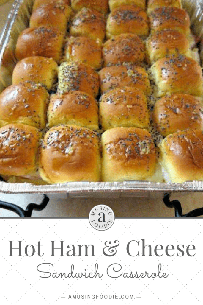 Hot ham and cheese sandwich casserole is the perfect savory recipe to feed a crowd on game day, for a holiday, or just because!