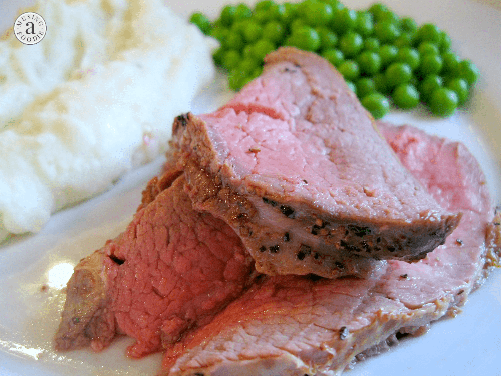 Cast iron roast beef with gravy is best when you make sure to get a good sear on all sides to keep it nice and juicy!