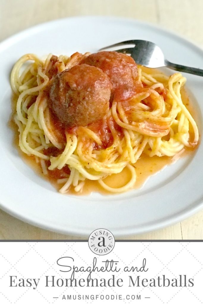 Spaghetti and easy homemade meatballs.