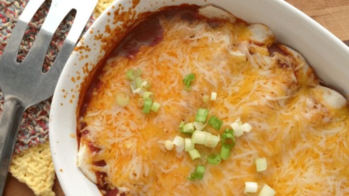 These easy enchiladas, covered in cheese, are perfect to make for a weeknight.