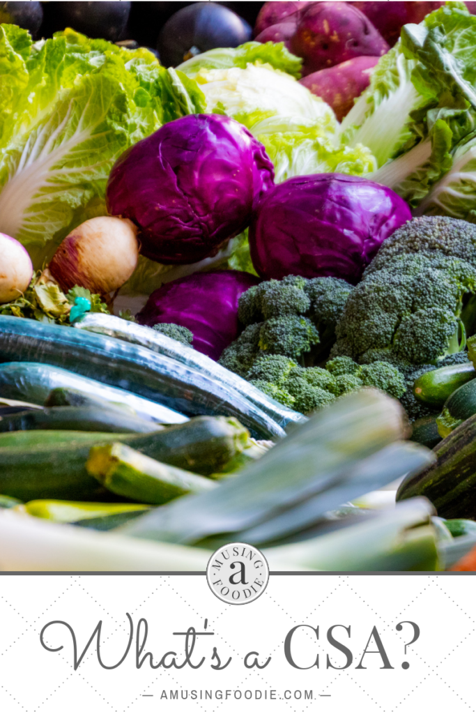 A CSA is where you pay one up-front cost in spring and then get in-season produce on a weekly basis throughout growing season.
