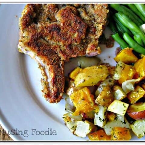 Roasted Potatoes, Butternut Squash, Peppers and Onions