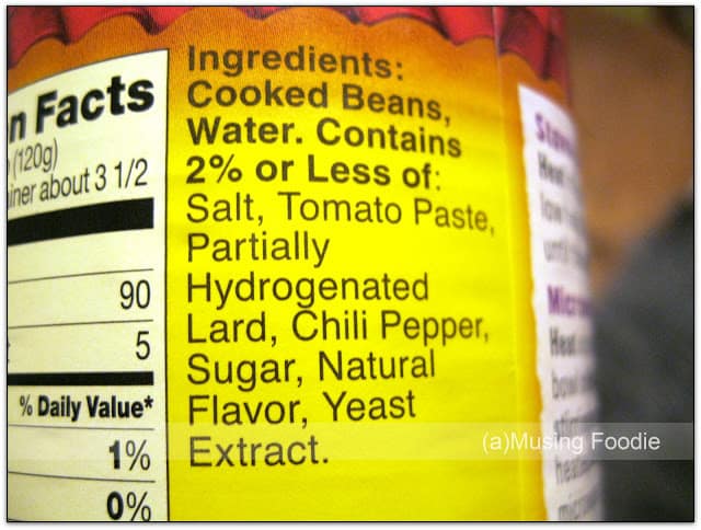 Old El Paso label for refried beans in 2012.