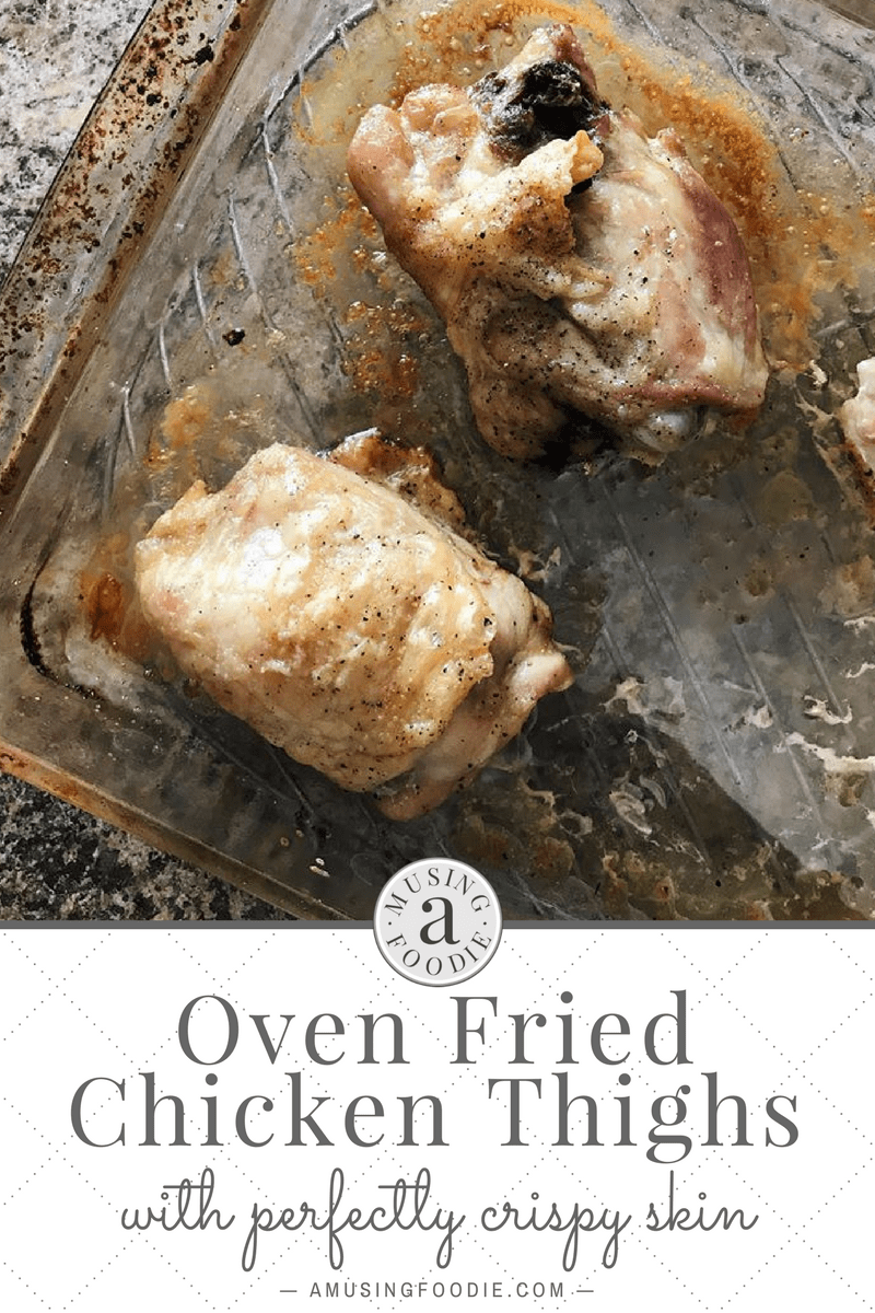 These easy oven fried chicken thighs with perfectly crispy skin will become a weekly staple in your house!