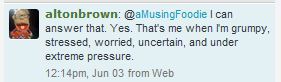 Alton Brown tweets back!