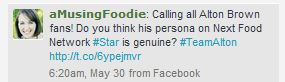 Tweet to Alton about Food Network Star