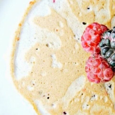 Close-up of berry pancakes