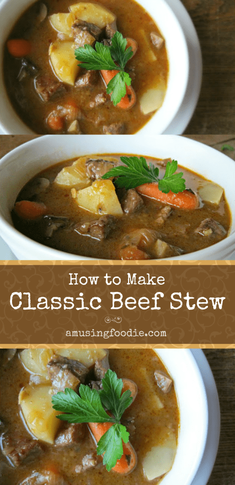 Learn how to make classic beef stew! It's the perfect hearty meal to feed a crowd on a blustery day.