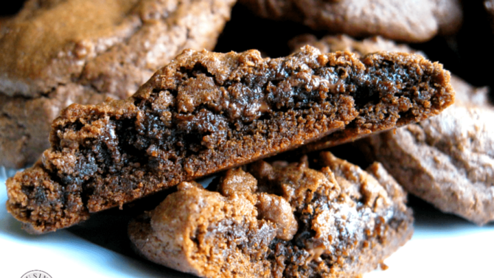Gooey chocolate-filled cocoa cookies are all the richness of a brownie, with the oozy-ness of a molten lava cake.