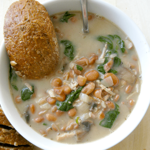This hearty chicken and pinto bean soup will warm you to the bone!