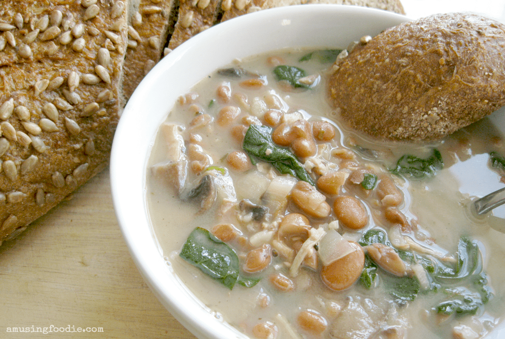 This hearty chicken and pinto bean soup will warm you to the bone!