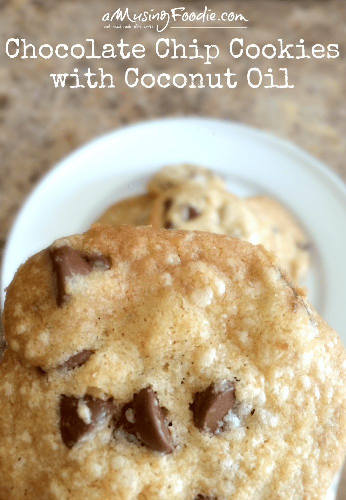 Chocolate chip cookies made with coconut oil are delightfully delicious!