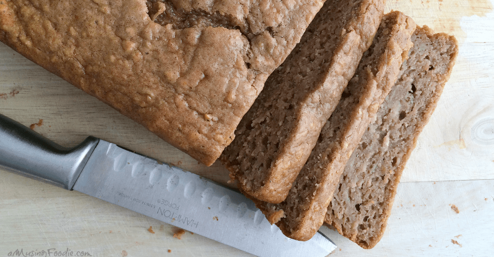 This delicious apple bread is simple to make and so good! No peeling apples and a secret ingredient to add tons of flavor and keep it moist!
