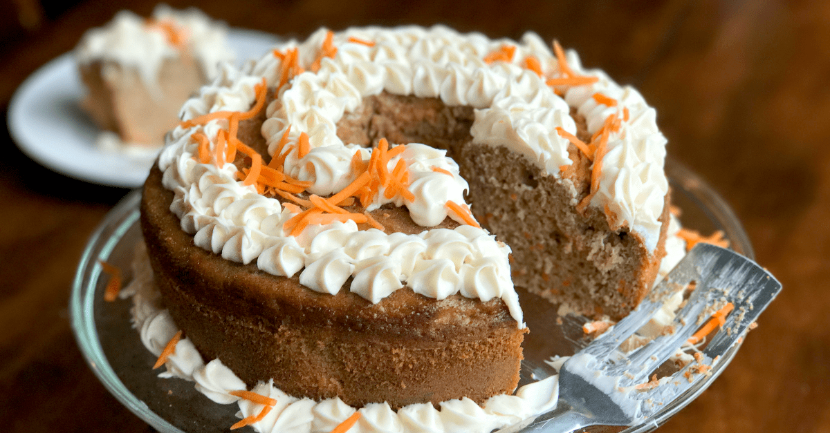 This super easy carrot cake is full of flavor, loaded with spices, and perfect for fall!
