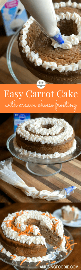 This super easy carrot cake is full of flavor, loaded with spices, and perfect for fall!