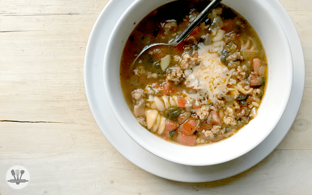 This crumbled Italian sausage soup is easy to make, thanks to the Instant Pot, and so satisfying!
