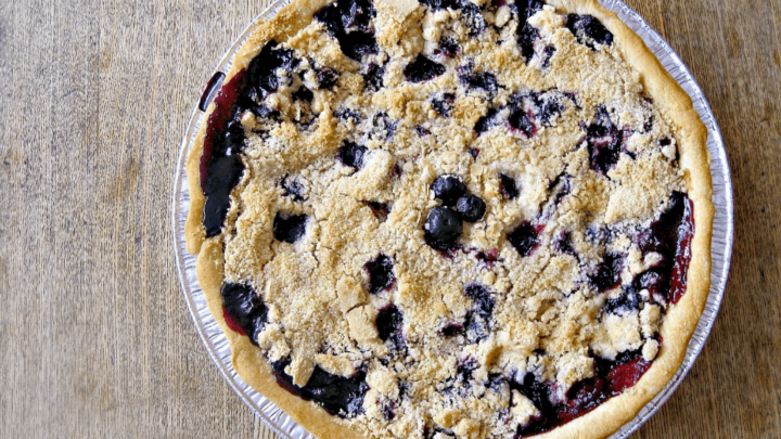 Use fresh or frozen fruit to make this easy and delicious blueberry peach pie!