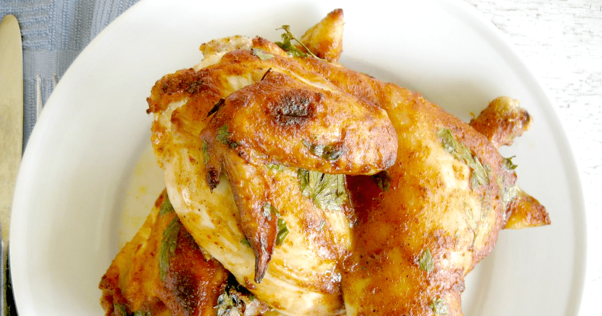 This chili lime coconut roast chicken with only five ingredients is super simple to make!
