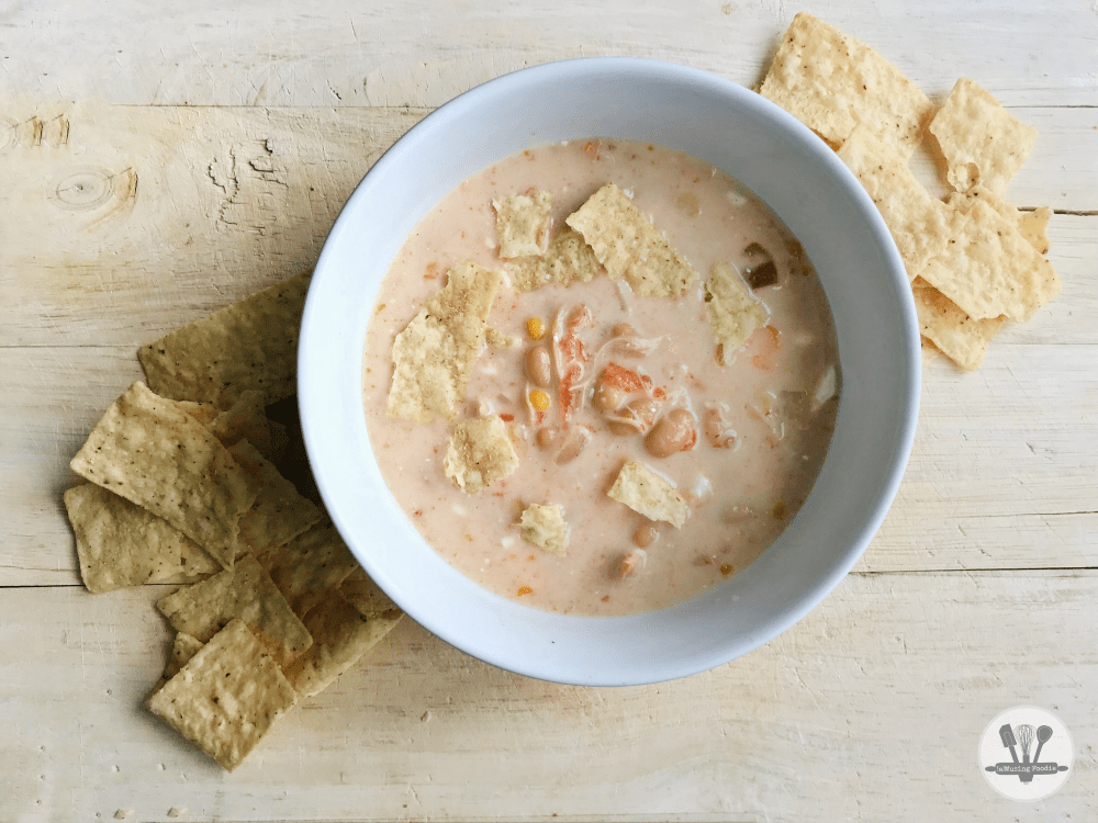 This Instant Pot white chicken chili is so simple to make and full of mouth-watering layers of flavor!