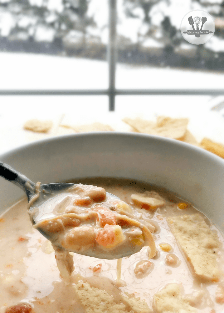 This Instant Pot white chicken chili is so simple to make and full of mouth-watering layers of flavor!