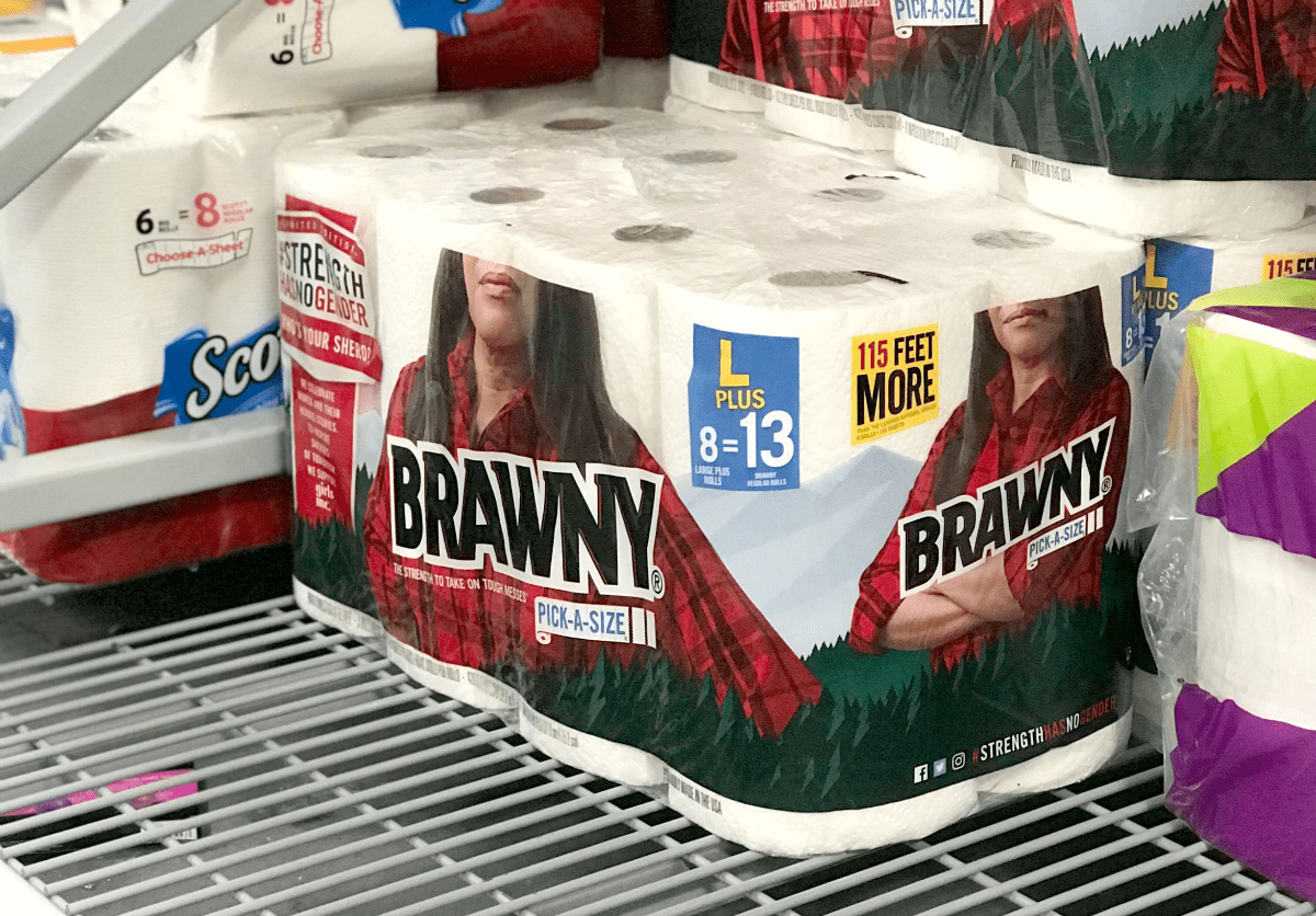 Brawny® Pick-a-Size 8 Giant Plus, Exclusive to Walmart, limited-edition Strength Has No Gender™ pack.
