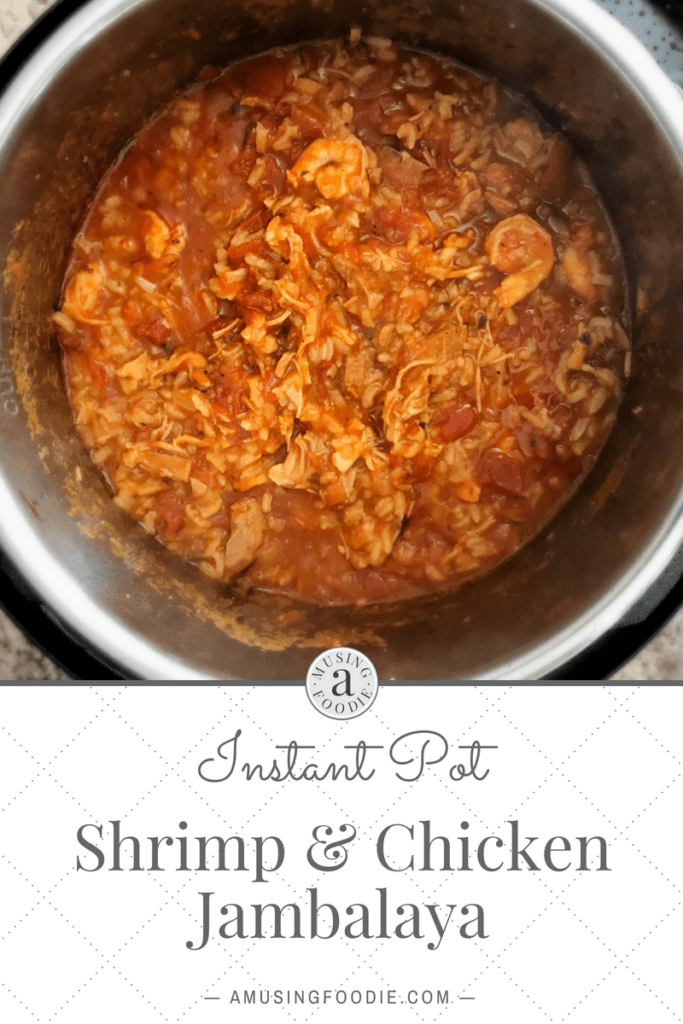 This shrimp and chicken jambalaya made in an Instant Pot is a simple and unique take on the traditional, melt-in-your-mouth savory stew.