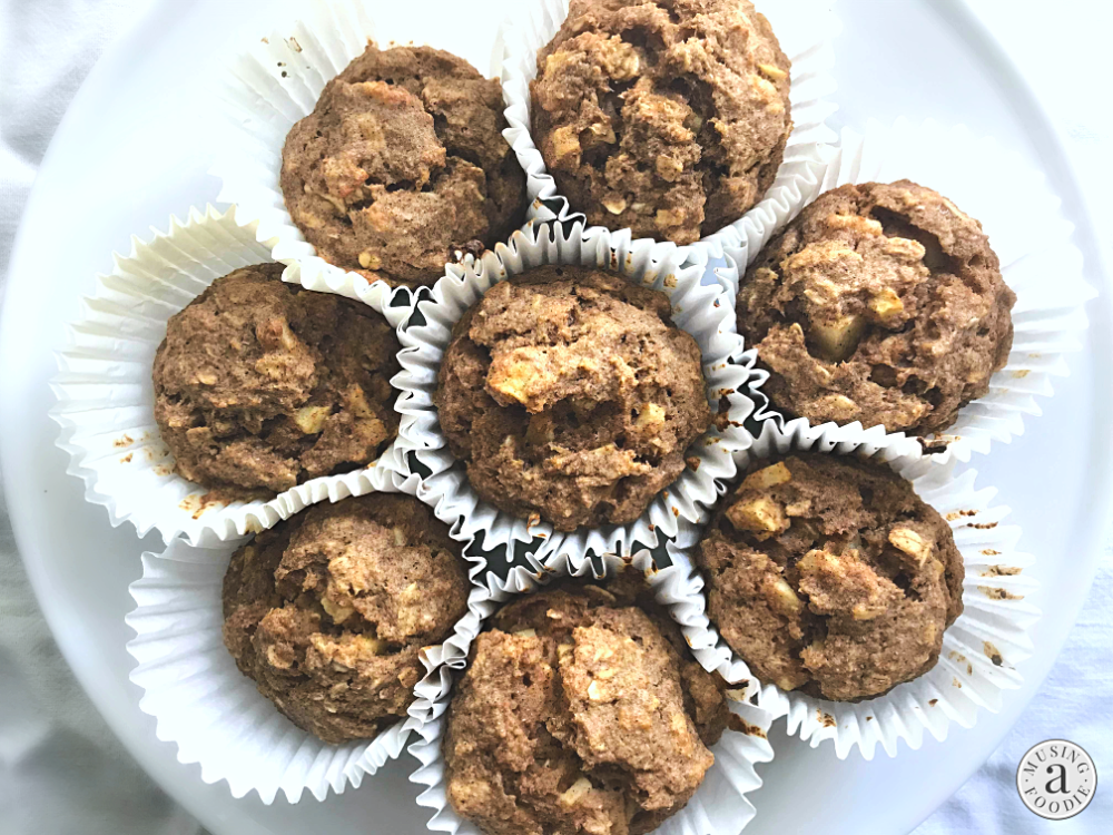 These cinnamon apple oatmeal muffins made with whole wheat flour are a perfect hearty grab-n-go breakfast or snack option.