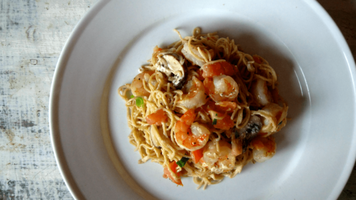 Seared Shrimp with Whole Wheat Pasta