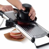 Gourmia GMS9105 Adjustable Stainless Steel Mandoline Slicer Dial-Style Kitchen Slicer With Built in Adjustable Blades Fine to Thick Slice & Julienne Settings